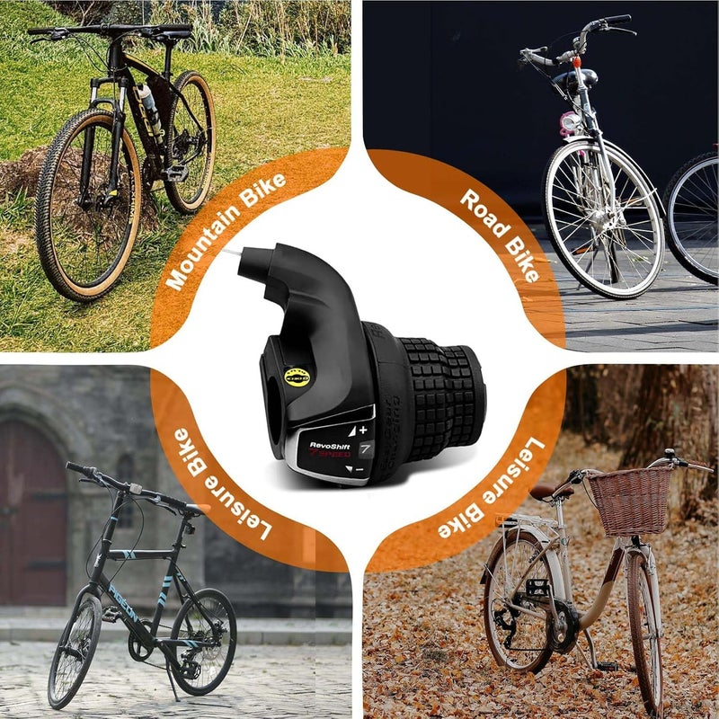 RainFlowwer Revoshift MTB Bike Bicycle Right Shift Lever, SL-RS35 6/7 Speed Bicycle Twist Grip Gear, Bike Handle Shifter for Mountain Bicycle - Image 4